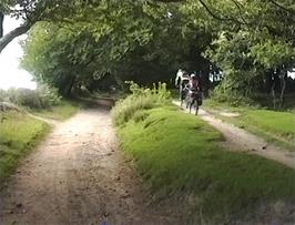 Following the ridge track along the top of the Quantock Hills from the Triscombe Stone, 33.6 miles into the ride